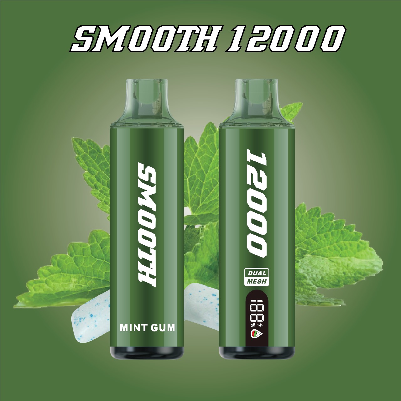 SMOOTH 12000 Mint Flavor Disposable Vape – 12000 Puffs - Copy - Copy 2 (سمووث 12000 نكهة النعناع - 12000 مزة)